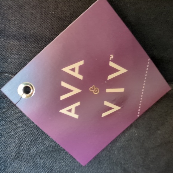 NEW Womens 4X Linen Blend Black Tie Front Summer Top Ava & Viv Short Sleeve 🌞 - Picture 5 of 10